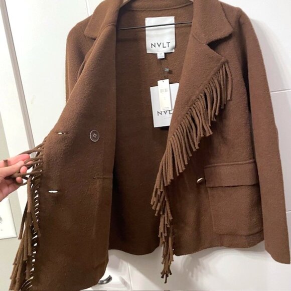 Anthropologie Chocolate Fringe Blazer - Picture 9 of 16